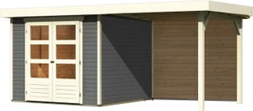 Karibu Askola 3.5 Gartenhaus inkl. Anbau 2.4m + Rückwand terragrau
