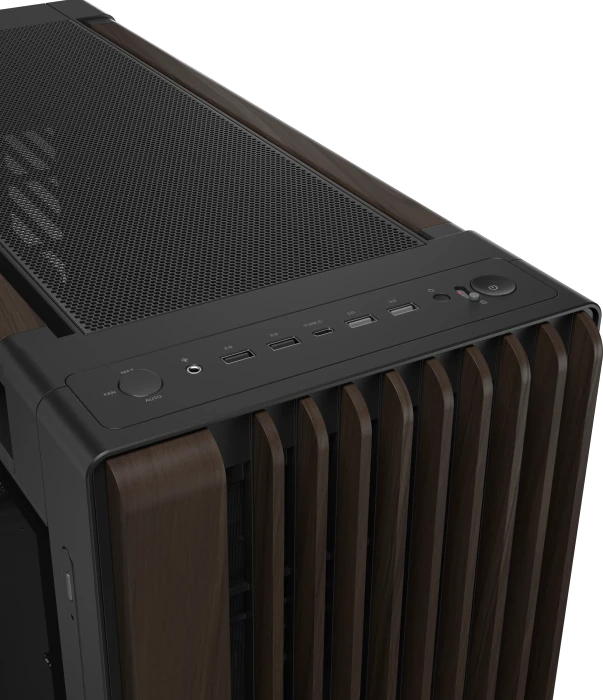 ASUS ProArt PA602 Wood Edition Modern Black, schwarz/braun, Tempered Glass Panel, Glasfenster
