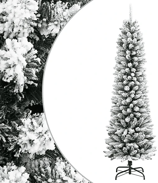 vidaXL Künstlicher Weihnachtsbaum schlank mit Schnee
