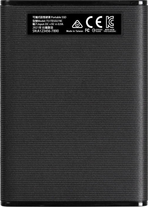 Transcend ESD270C Portable SSD, 2TB, USB-C 3.1