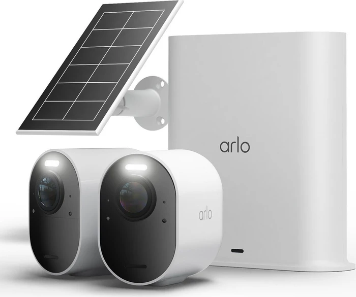 Arlo Ultra 3 weiß, inkl. Smart Hub und Solarpanel, 2er-Pack
