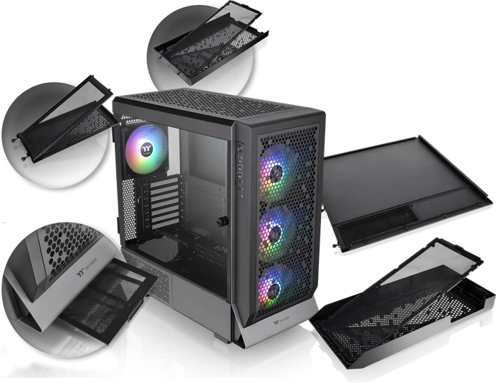 Thermaltake Ceres 500 TG ARGB, schwarz, Glasfenster