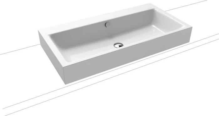 Kaldewei Puro Aufsatzwaschtisch 900806003001 3158, 90x46x12cm, weiss Perl-Effekt, ohne Hahnloch Image