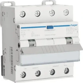 Hager Fehlerstrom-Leitungsschutzschalter 4P 10kA B-13A 30mA Typ A