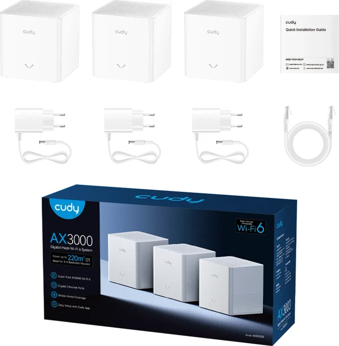 Cudy M3000S, AX3000, weiß, 3er-Pack