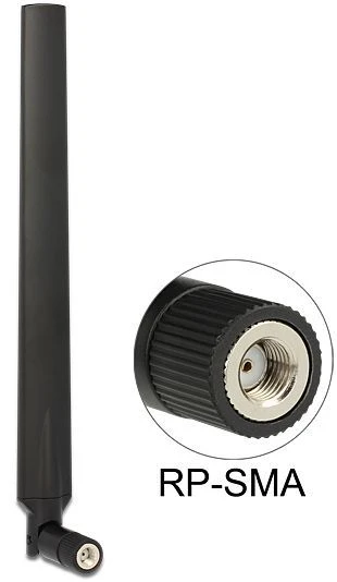 DeLOCK WLAN ac/a/b/g/n, Gelenk Antenne, 4dBi, RP-SMA, omnidirektional, schwarz