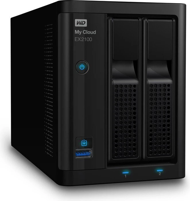 Western Digital My Cloud EX2100 4TB, 1GB RAM, 2x RJ-45 1000Base-T, 2x USB-A 3.0