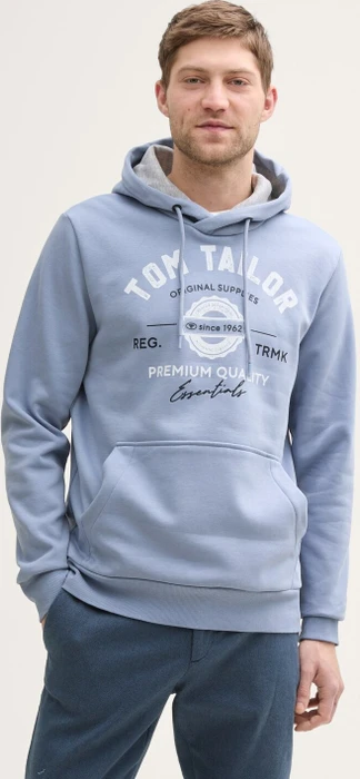 Tom Tailor Logo-Print Hoodie dove blue (Herren)