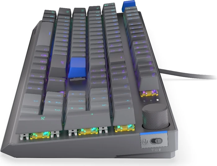 Endorfy Thock V2 Wireless, PBT, grau, LEDs RGB, hot-swap, Endorfy YELLOW, USB/Bluetooth, US