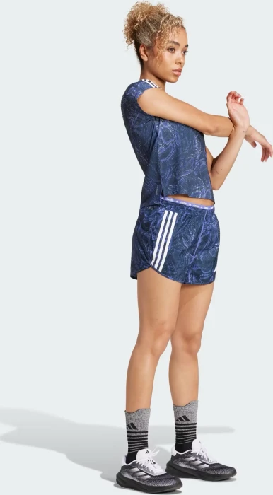 adidas Own The Run Excite Allover Print Aeroready Laufhose kurz semi cobalt blue (Damen)