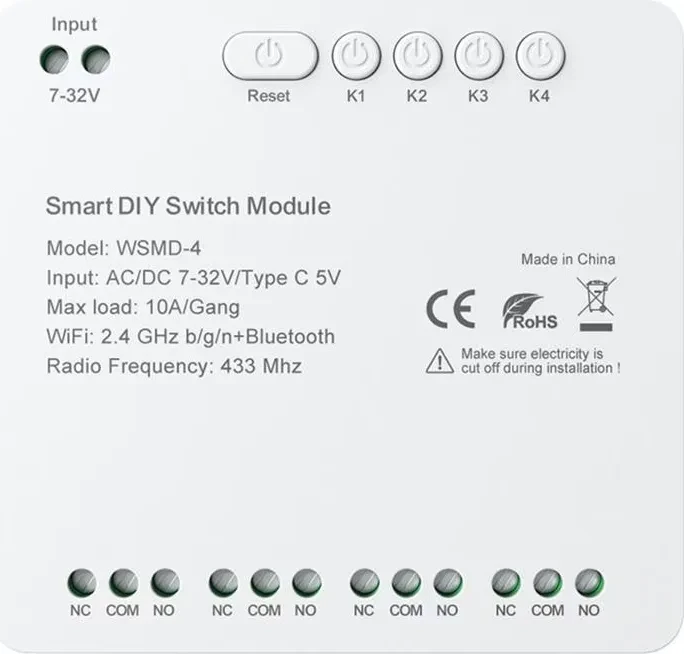 Avatto WSMD-4 32V Smart Relay Switch 4-fach, Schaltaktor