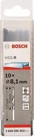 Bosch Professional HSS-R Spiralbohrer, 8.1x75x117mm, 10 Stück