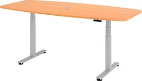 Hammerbacher Ergonomic Aktiv XDSM22/6/S elektrisch höhenverstellbarer Konferenztisch 220x103cm Buche/silber