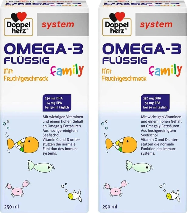 Doppelherz system Omega-3 Family flüssig, 500ml (2x 250ml)