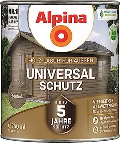 Alpina Farben Universal-Schutz Holz-Lasur außen ebenholz, 750ml