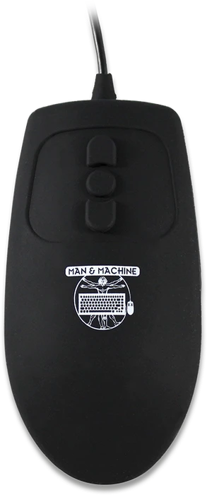 Man & Machine Mighty Mouse 5 medizinische Silikonmaus, schwarz, USB