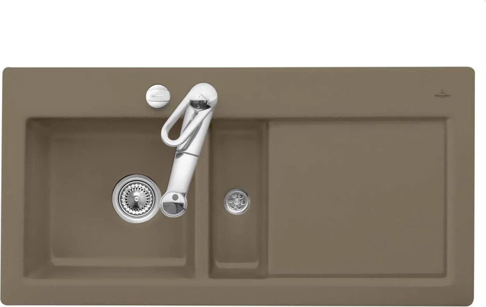 Villeroy & Boch Subway 60 Einbau Becken links mit Ablauffernbedienung timber