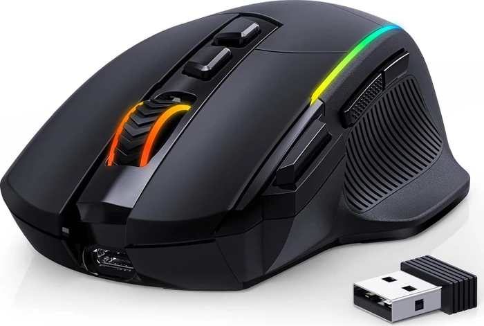 RisoPhy Wireless Gaming Mouse, schwarz, USB/Bluetooth