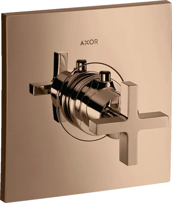 Hansgrohe Axor Citterio Thermostat HighFlow Unterputz mit Kreuzgriff polished red gold