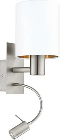Eglo Pasteri Wandleuchte 2-flammig nickel matt/weiß