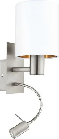 Eglo Pasteri Wandleuchte 2-flammig nickel matt/weiß