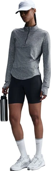 Nike Swift Dri-FIT UV 1/4-Zip Laufshirt langarm smoke grey/heather (Damen)