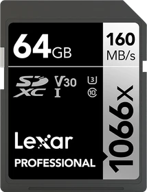 Lexar Professional 1066x Silver Series R160/W70 64GB, UHS-I U3, Class 10
