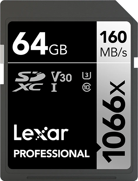 Lexar Professional 1066x Silver Series R160/W70 64GB, UHS-I U3, Class 10
