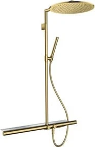 Hansgrohe Axor ShowerSolutions Showerpipe Duschsystem mit Thermostat 800 und Kopfbrause 350 1jet polished gold optic