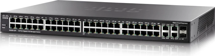Cisco SG300 Rackmount Gigabit Managed Switch, 50x RJ-45, 2x RJ-45/SFP, 375W PoE