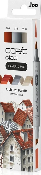 COPIC Ciao Marker "LAYER & MIX" 3D Set, Architect Palette sortiert, 3er-Set