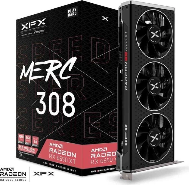 XFX Speedster MERC 308 Radeon RX 6650 XT Black Gaming, 8GB GDDR6, HDMI, 3x DP