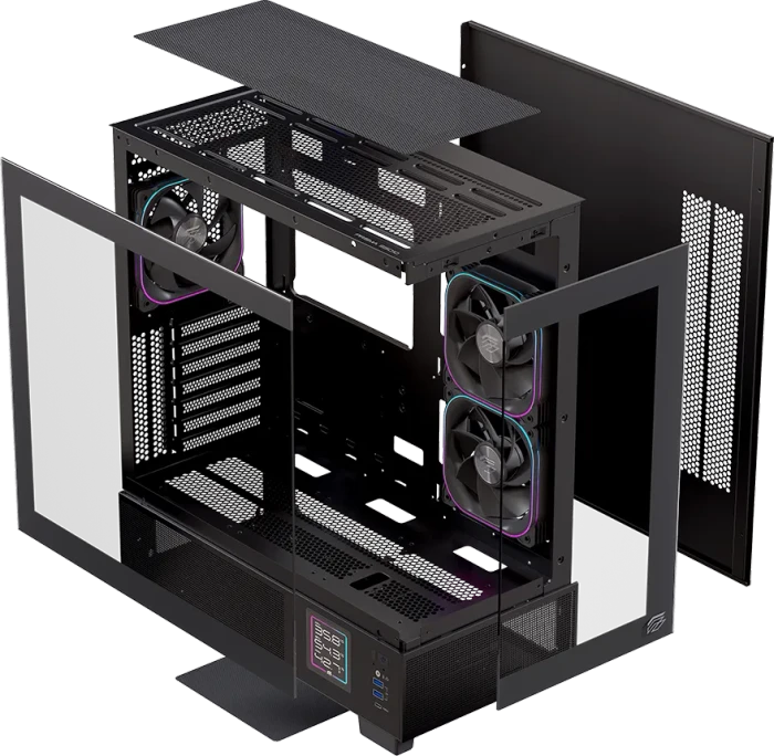 Einarex Prisma S501D RGB Black, schwarz, Glasfenster