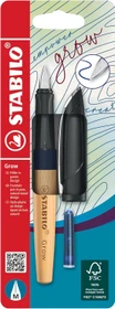 STABILO Grow blaubeerblau/Buche, rechte Hand/linke Hand, mittel, Blister