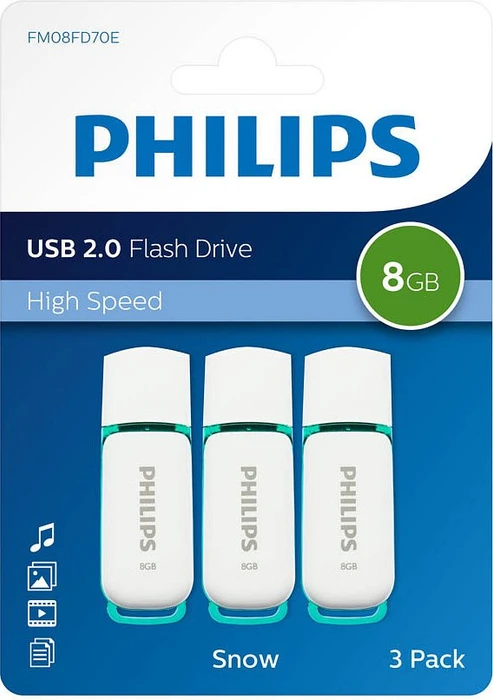 Philips Snow Edition 8GB, USB-A, USB 2.0, 3er-Pack