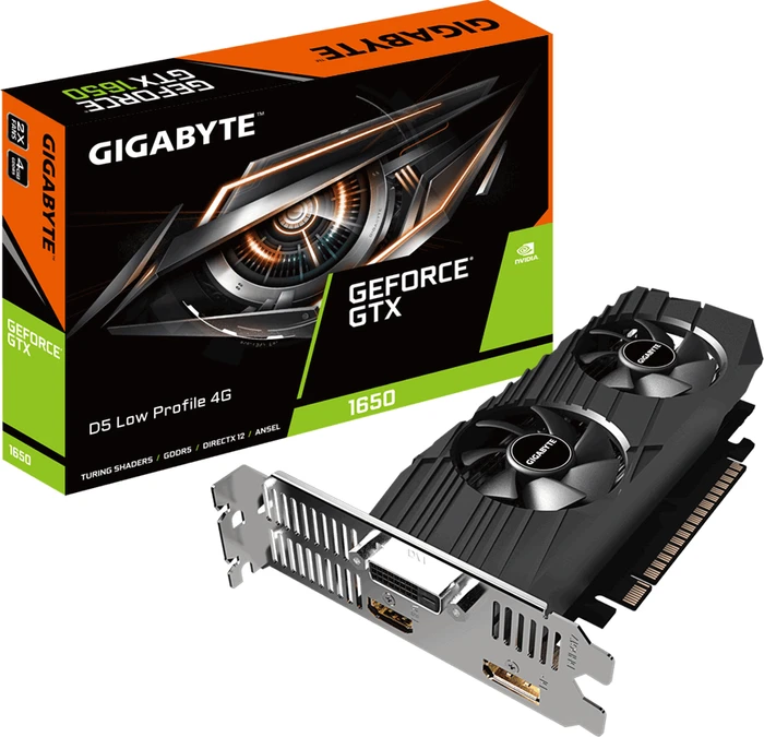 GIGABYTE GeForce GTX 1650 D5 Low Profile 4G, 4GB GDDR5, DVI, HDMI, DP