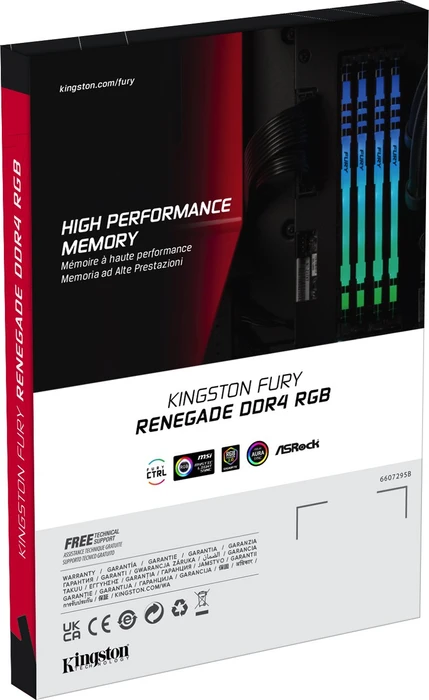 Kingston FURY Renegade RGB UDIMM 64GB Kit, DDR4-3600, CL18-22-22, 2RX8