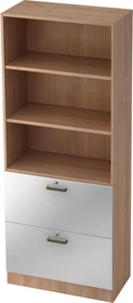 Hammerbacher HR-Schrank 5OH V7300, Streifengriff, nussbaum/silber, Aufbewahrungskombination
