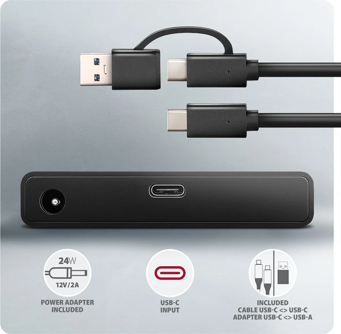 Axagon 2.5"/3.5" Adapter, USB-C 3.1, USB -> SATA