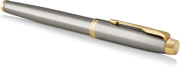 Parker IM Tintenroller (Mine) brushed metal/gold trim, Geschenkbox