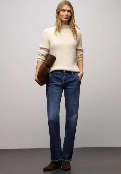 Street One Straight Leg Jeans dark indigo/authentic washed (Damen)