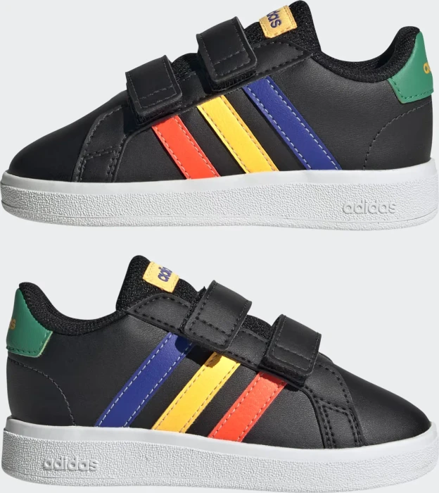 adidas Grand Court Lifestyle Hook and Loop core black/lucid blue/court green (Junior)