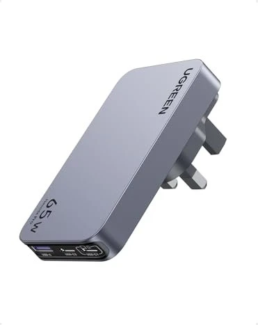 Ugreen Nexode Pro 65W USB-C Ladegerät 3-Ports Ultra-Slim GaN Schnellladegerat schwarz/grau