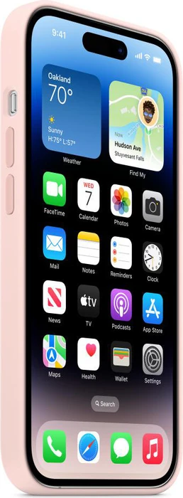 Apple Silikon Case mit MagSafe für iPhone 14 Pro kalkrosa
