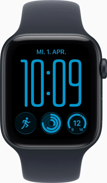 Apple Watch SE 3 (GPS) 44mm mitternacht mit Sportarmband S/M navyblau