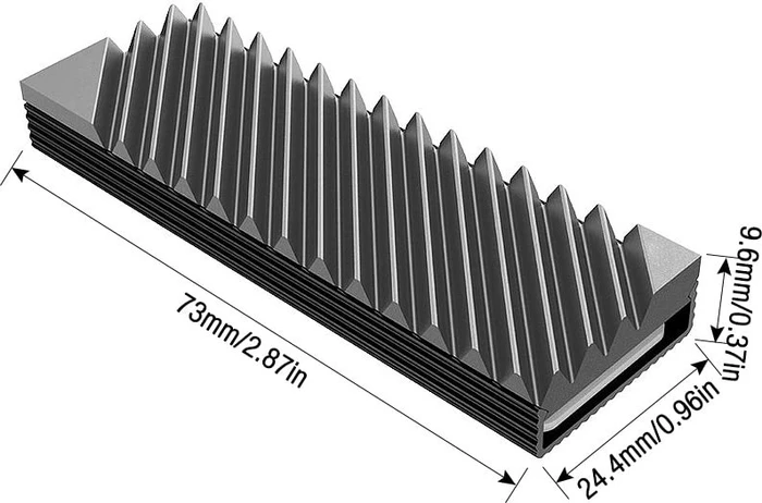M.2 2280 Alu, doppelseitige Kühler, Klemmmontage, grau (verschiedene Markenbezeichnungen)