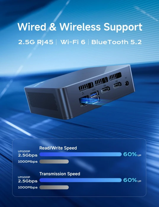 Minisforum UN100P, N100, 16GB RAM, 512GB SSD
