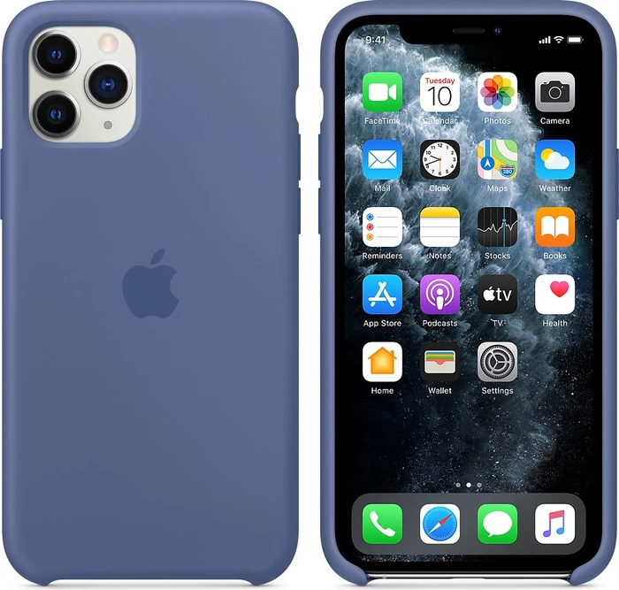 Apple Silikon Case für iPhone 11 Pro leinenblau