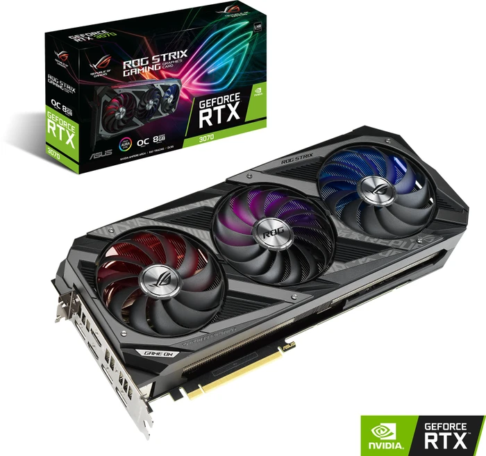 ASUS ROG Strix GeForce RTX 3070 OC V2 (LHR), ROG-STRIX-RTX3070-O8G-V2-GAMING, 8GB GDDR6, 2x HDMI, 3x DP