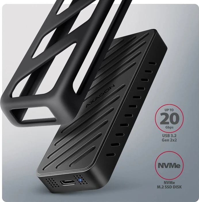 Axagon M.2 Festplattengehäuse, M.2 PCIe, USB-C 3.2